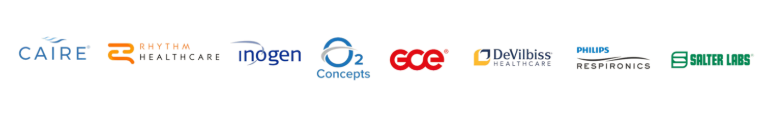 Logos of various healthcare and technology companies arranged horizontally.